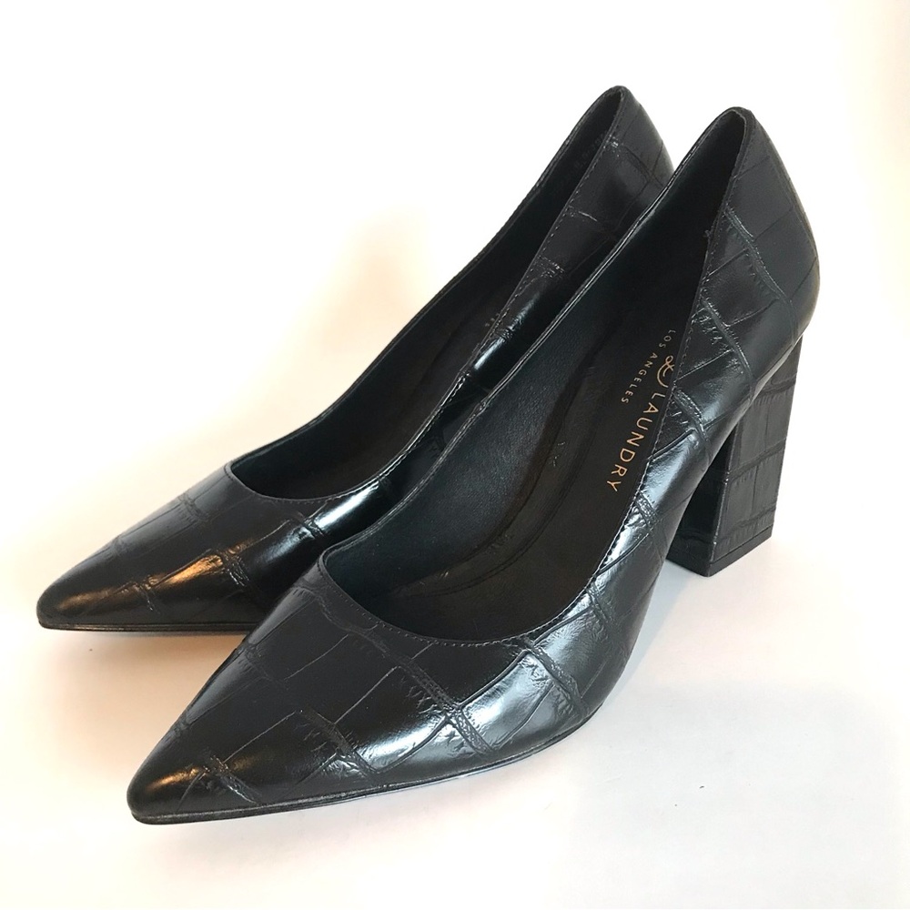 Chinese Laundry Kyra Black Crocodile-Embossed Pointed-Toe Pumps (8.5) NWOT! - Picture 11 of 15